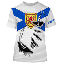 Load image into Gallery viewer, Fish hook Nova Scotia flag Custom Long sleeve Fishing Shirts for men and women IPHW3213