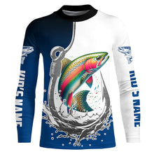 Load image into Gallery viewer, Fishing Hook Rainbow Trout Custom Long Sleeve Tournament Fishing Shirts, Trout Fly Fishing Jerseys IPHW5632