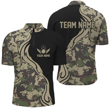 Load image into Gallery viewer, Military Green Camo Custom Army Bowling Team Shirts Personalized Bowling League Shirts For Men IPHW5517