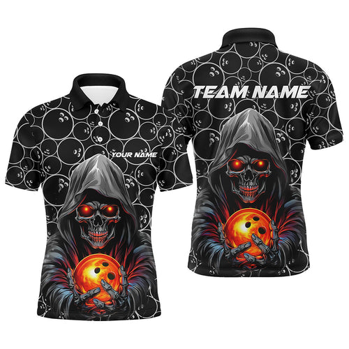 Custom Halloween Bowling Outfits Skull Bowling Polo Shirts Men Bowling League Team Jerseys IPHW5345