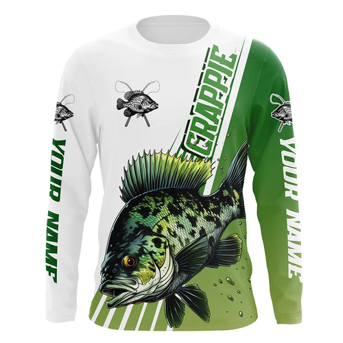 Custom Crappie Long Sleeve Tournament Fishing Shirts, Crappie Fishing Jerseys IPHW5852