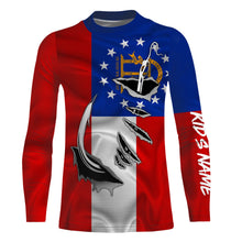 Load image into Gallery viewer, GA Fishing 3D Fish Hook Georgia Flag UV protection Custom long sleeves shirts personalized fishing gifts IPH2029