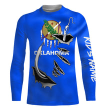 Load image into Gallery viewer, Oklahoma Flag 3D Fish Hook UV Protection Custom Long Sleeve performance Fishing Shirts IPHW502