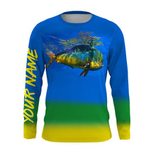 Load image into Gallery viewer, Mahi Mahi (Dorado) Fishing UV protection quick dry customize name long sleeves shirt personalized gift for Fishing lovers IPH1719