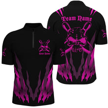 Load image into Gallery viewer, Custom Bowling Shirts For Men And Women, Skull Bowling Team Shirts Bowling Pin | Pink IPHW4485