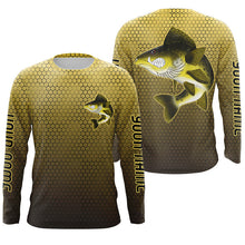 Load image into Gallery viewer, Personalized Angry Walleye Fishing jerseys, Walleye Long sleeve performance Fishing Shirts IPHW3413