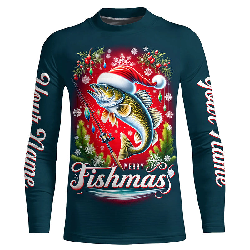 Personalized Walleye Christmas Fishing Shirts For Fisherman Fishing Gifts IPHW5558