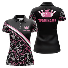 Load image into Gallery viewer, Custom Bowling Shirts For Women, Bowling Queen Team Jerseys Bowling Ball And Pins | Pink IPHW4504