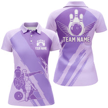 Load image into Gallery viewer, Custom Bowling Shirts For Women, Bowling Queen Team Jerseys, Bowling Girls Shirt  | Purple IPHW4515