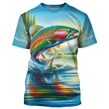 Load image into Gallery viewer, Fly Fishing Rainbow Trout Custom Long Sleeve Fishing Shirts, Trout Fishing Jerseys IPHW5583