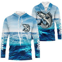 Load image into Gallery viewer, Striped Bass Fishing Custom Performance Long Sleeve Uv Shirts, Striper Saltwater Fishing Jerseys IPHW6114