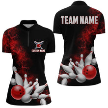 Load image into Gallery viewer, Custom Red Strike Bowling Shirts For Women Bowling Team Jerseys Bowling League Shirts IPHW5469