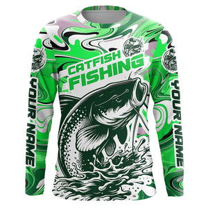 Custom Multi-Color Catfish Long Sleeve Fishing Shirts, Catfish Jerseys For Fishing Team IPHW5922