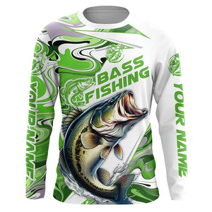 Personalized Bass Fishing Jerseys, Multi-Color Bass Long Sleeve Tournament Fishing Shirts IPHW5924