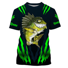 Load image into Gallery viewer, Angry Bass Fishing Custom Long sleeve Fishing Shirts, Bass fish reaper fishing jerseys | green IPHW3374