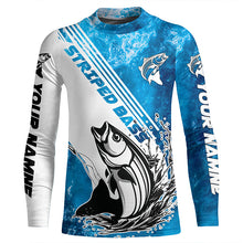 Load image into Gallery viewer, Personalized Striped Bass Long Sleeve  Performance Fishing Shits, Striper Fishing Jerseys IPHW5637