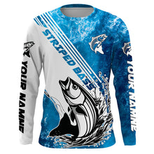 Load image into Gallery viewer, Personalized Striped Bass Long Sleeve  Performance Fishing Shits, Striper Fishing Jerseys IPHW5637