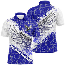Load image into Gallery viewer, Custom Bowling Shirts For Men And Women, Team Name Bowling Jerseys Eagle Wings | Blue IPHW5817