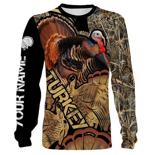 Wild turkey Hunting Camo Customize Name 3D All Over Printed Shirts NQS1077