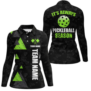It'S Always Pickleball Season Custom Pickleball Polo Shirts Women, Pickleball Team Uniforms | Green IPHW5525