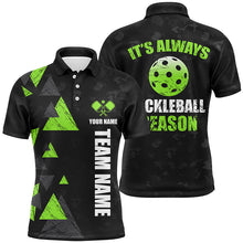 Load image into Gallery viewer, It&#39;S Always Pickleball Season Custom Pickleball Polo Shirts For Men, Pickleball Team Uniforms | Green IPHW5525