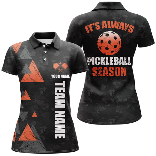 It'S Always Pickleball Season Custom Pickleball Polo Shirts Women Pickleball Team Uniforms | Orange IPHW5526