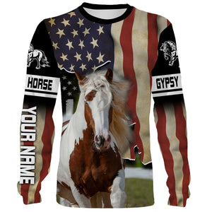 Gypsy horse Vintage style Customize name 3D All over print shirts - personalized apparel gift for horse lovers - IPH1729
