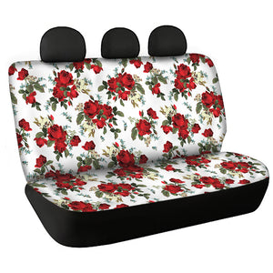 Red burgandy rose flower Bench Seat Covers, Women Car Accessories unique gifts - IPHW1012