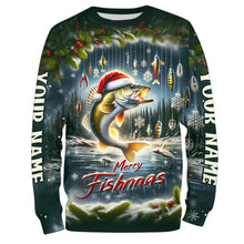 Load image into Gallery viewer, Custom Walleye Christmas Fishing Shirts Full Printing Shirts Fishing Gifts For Men, Women And Kids IPHW5557