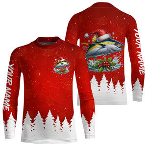 Yellowfin Tuna Fishing Custom Christmas Fishing Shirts, Xmas Fishing Gifts For Men, Women And Kids IPHW5576