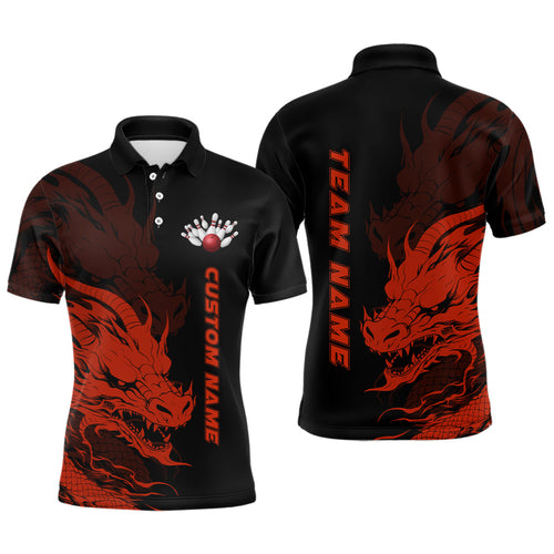 Custom Dragon Bowling Polo Shirts For Men Team Bowling League Jerseys Bowler Outfit IPHW5291