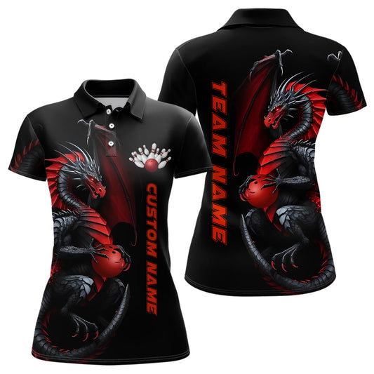 Custom Dragon Bowling Polo Shirts Ladies Team Bowling Jerseys Bowler Outfit Bowling Apparel IPHW5292