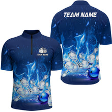 Load image into Gallery viewer, Custom Bowling Shirts For Men Blue Flame Bowling Team Jersey Bowling League Outfits Bowlers Gifts IPHW5493