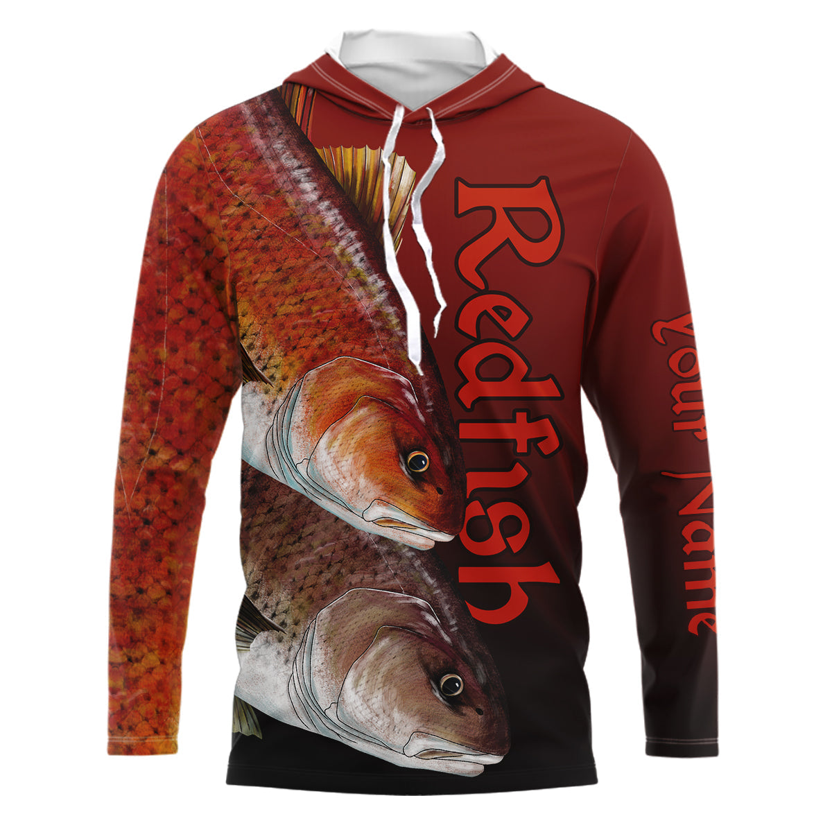 Redfish Puppy Drum Custom Long Sleeve Performance Fishing Shirts, Redfish Fishing Jerseys  IPHW5605