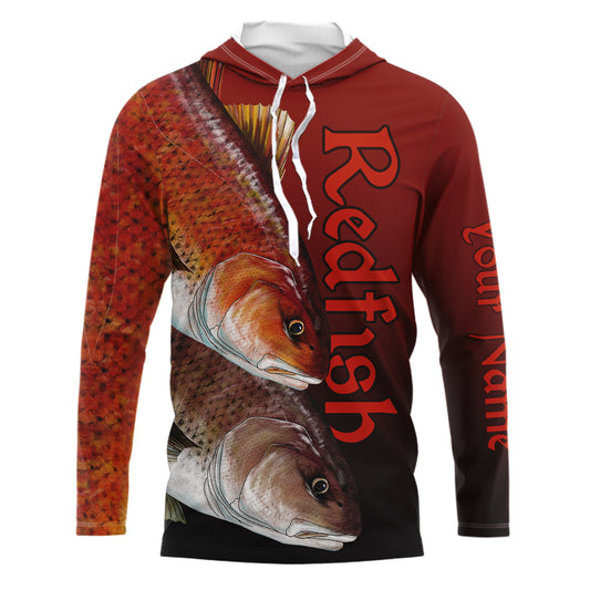 Redfish Puppy Drum Custom Long Sleeve Performance Fishing Shirts, Redfish Fishing Jerseys  IPHW5605