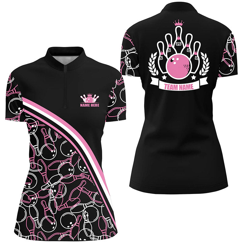 Custom bowling shirt for women – personalized team jersey front view
