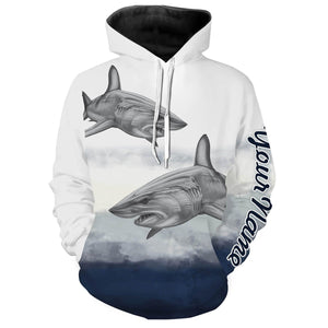 Shark Fishing Customize Name 3D All Over Printed Shirts For Adult And Kid Personalized Fishing Gift NQS260