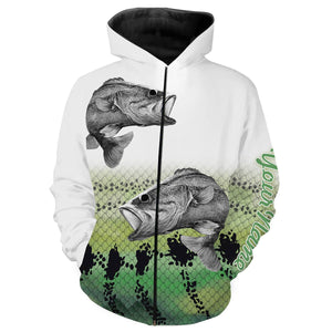 Largemouth Bass Fishing Customize Name 3D All Over Printed Shirts For Adult And Kid Personalized Fishing Gift NQS266