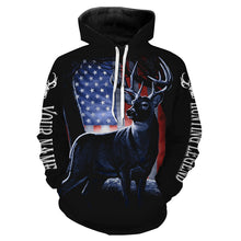 Load image into Gallery viewer, Deer Hunting American Flag patriotic Customize Name 3D All Over Printed Shirts NQS698