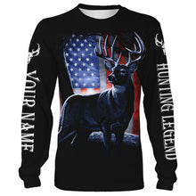 Load image into Gallery viewer, Deer Hunting American Flag patriotic Customize Name 3D All Over Printed Shirts NQS698