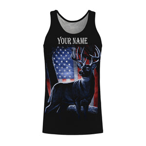 Deer Hunting American Flag patriotic Customize Name 3D All Over Printed Shirts NQS698