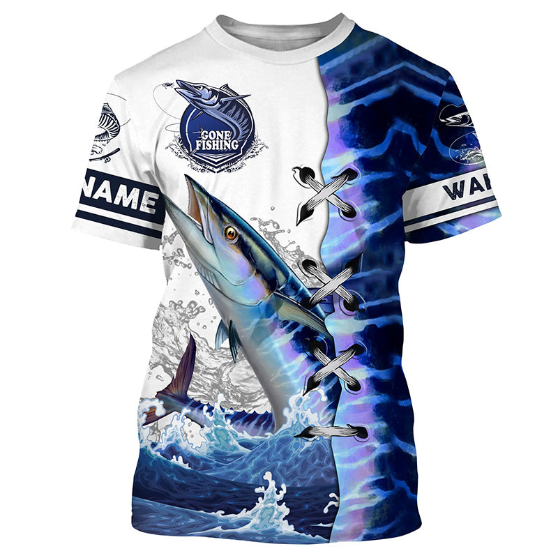 Wahoo fishing scales custom sun protection long sleeve fishing shirts, Wahoo saltwater fishing jerseys NQS4100