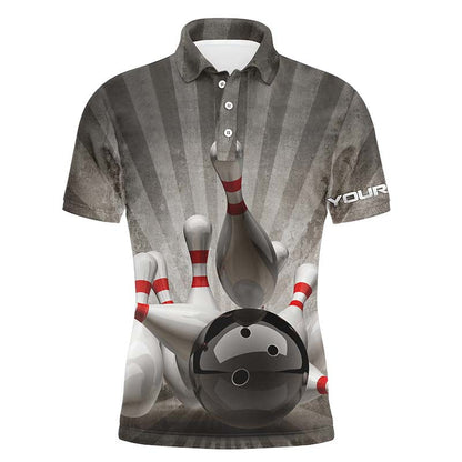Custom bowling shirt for men – personalized team jersey front view