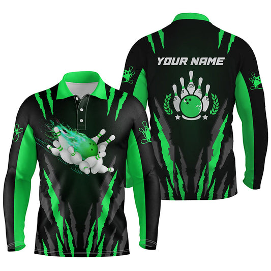 personalized bowling shirt for men – custom name design side view