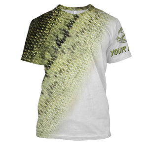 Bass Fishing Scale Customize Name 3D All Over Printed Shirts Personalized Fishing Gift NQS215