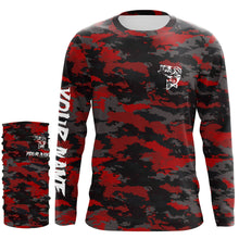 Load image into Gallery viewer, Bass fishing Red camouflage Custom fishing Shirts jersey - Custom camo fishing apparel NQS3212