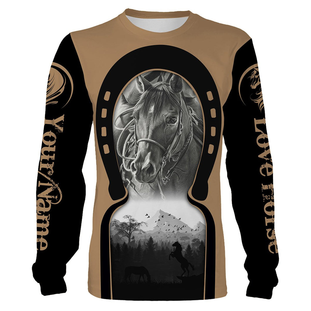 Beautiful Quarter Horse Custom Name 3D All over print shirts NQS731