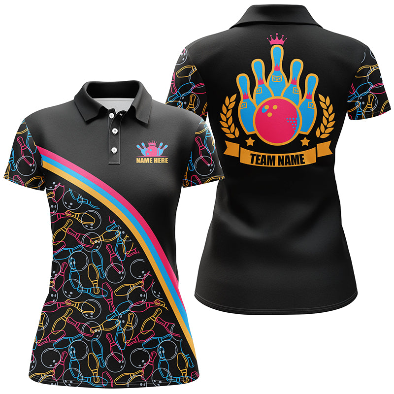 Custom bowling shirt for women – personalized team jersey front view