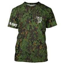 Load image into Gallery viewer, Bass fishing green camouflage Custom fishing Shirts jersey - Custom camo fishing apparel NQS4933