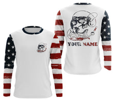 Load image into Gallery viewer, Catfish Fishing catfish hunter American Flag Customized Name UV Protection Shirts, patriotic Fishing Clothing NQS2384